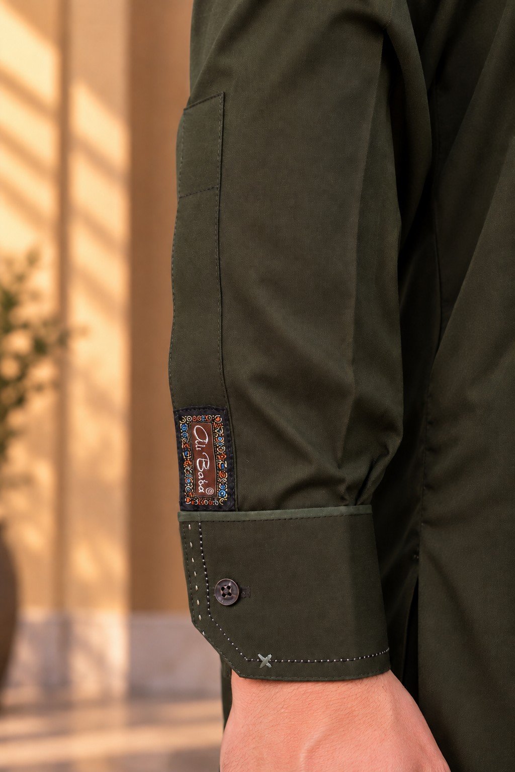 Olive Brown Textured Formal Suit - Image 5