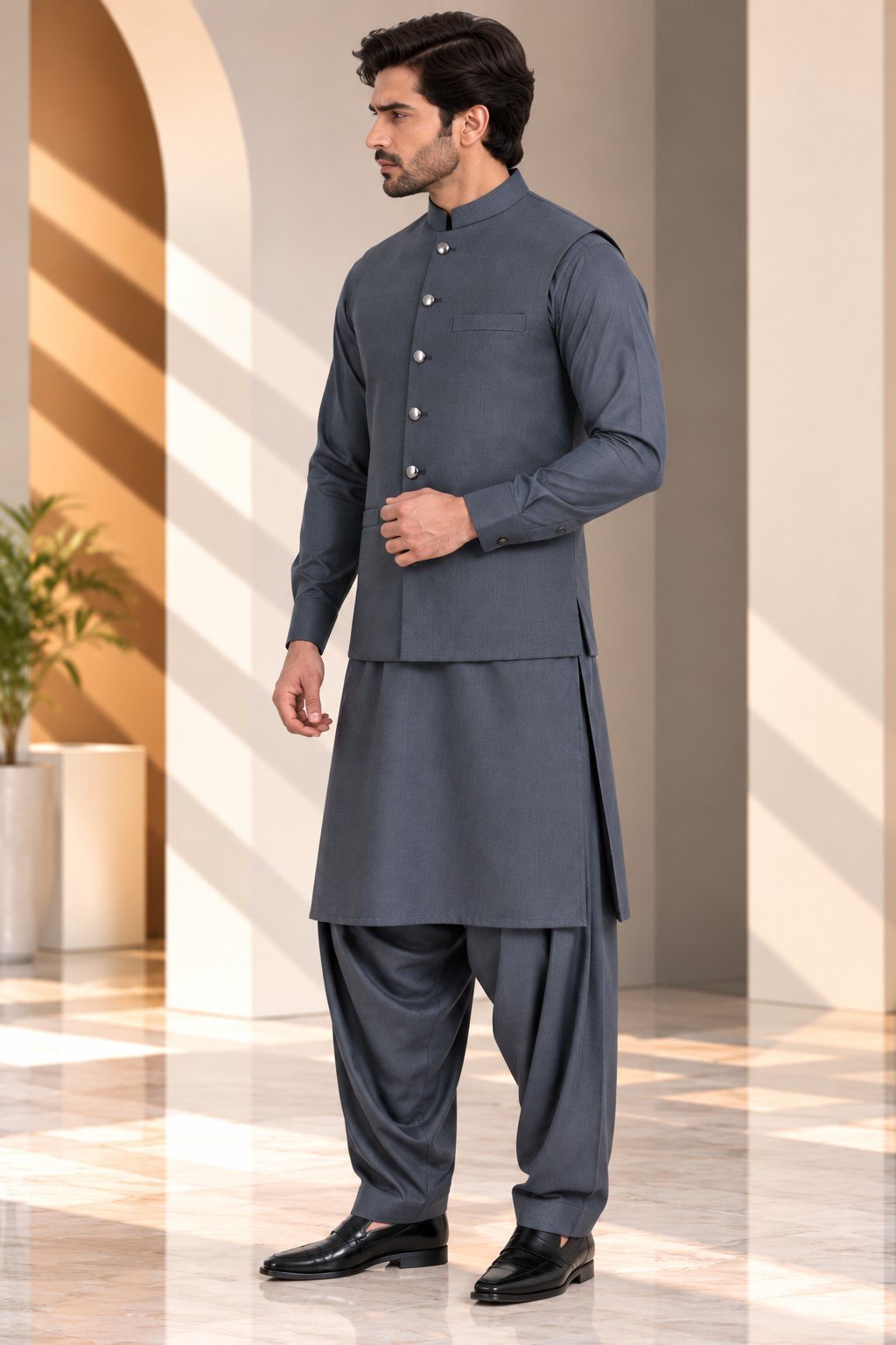 Charcoal Grey Waistcoat - Image 4