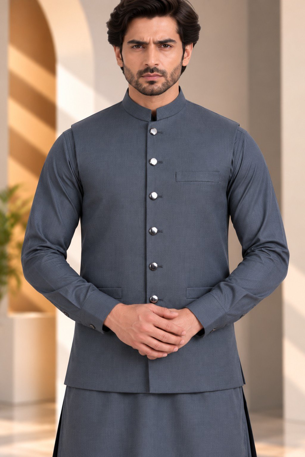 Charcoal Grey Waistcoat - Image 2