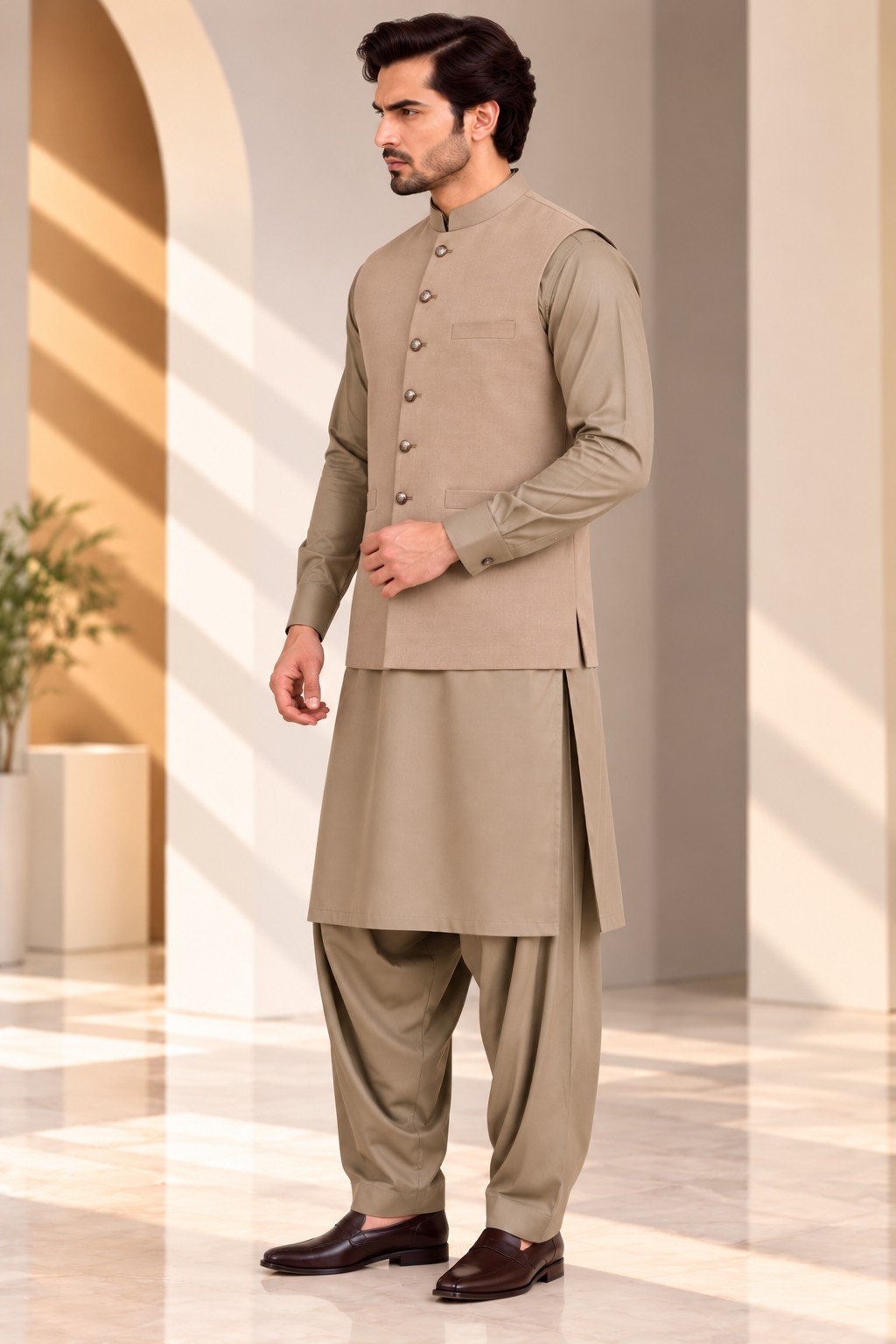Beige Waistcoat - Image 4
